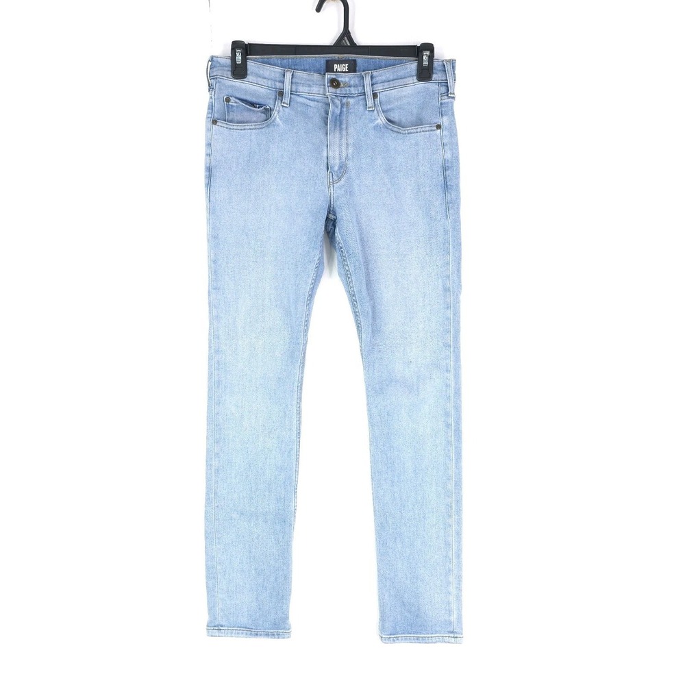 PAIGE Lennox Men 32x32 Slim Fit Jeans Byers Wash Stretch Denim M653F72 Read
